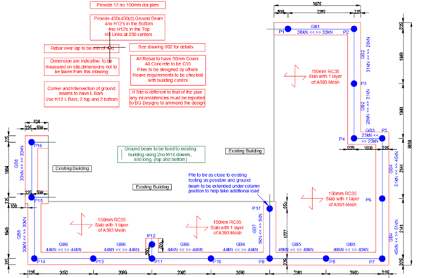 Piling and ground beams p1